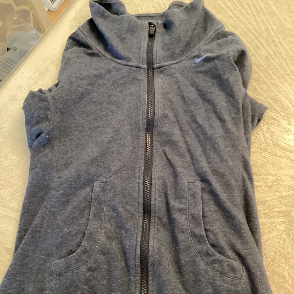 Blue Long Sleeve Nike DriFit Hoodie w/ Thumbholes Women S